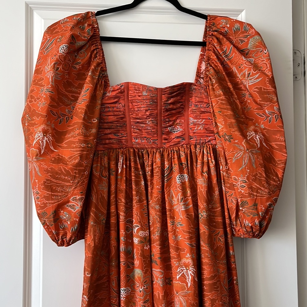 graphic-print square-neck midi dress - Picture 6 of 11